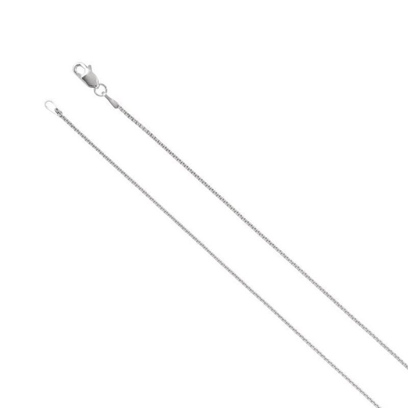 Sterling Silver 1mm Round Solid Box Chain Necklace, 18 Inch